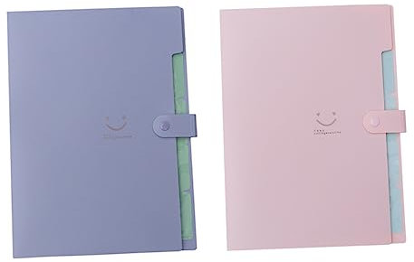 Operitacx 2 Stück Mehrschicht-ordner Mit Fächern Aus Kunststoff Für Schule Und Büro Violett Und Rosa Je