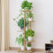 RUNCH 5-Tier Metall Blumenregal Pflanzenregal, Mehrstöckig Blumenständer Pflanzenständer Blumenbank Blumentreppe für Zimmerecke, Wohnzimmer, Balkon, Terrasse, Hof,Gold