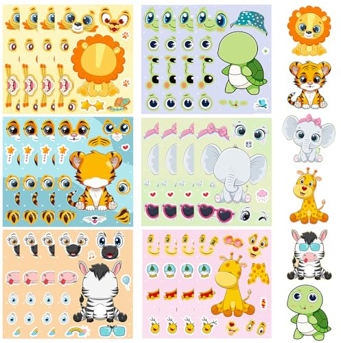 OZXVXZO Sticker Tiere - 24 Stück Tier Aufkleber Kinder, Kawaii Aufkleber für Wasserflaschen,Telefon, Laptop, Wasserfeste Vinyl Aufkleber für Teenager, Mädchen, Jungen