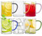 NING GANG Clear Drinking Glasses Cups Mugs Set 380ml/13oz Different Coloured Cup Handles Used for Home Party to Drink hot Milk Tea and Coffee Set of 6