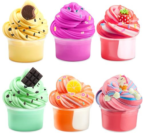 JOYIN 6 Pack Burro Slime Kit Bomboniere, Cloud Slime Kit, senza disordine, antistress, Fluffy Slime per ragazze e ragazzi, Slime Party Bag Fillers Compleanno Giocattoli Regali per Bambini