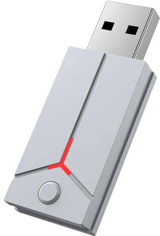 IWGAME Controller Adapter für PS-5/PS5-4 Controller, USB Wireless Dongle Adapter Kompatibel mit PS5/PC Windows, unterstützt Turbo/Makro/One Key Combo Funktion