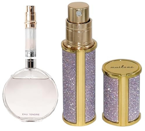 muilsae AE00PE Vaporisateur de parfum style diamant flacon de parfum rechargeable portable remplissage par le bas 0.17oz adapté aux voyages anniversaire, 5ml(violet étincelant)