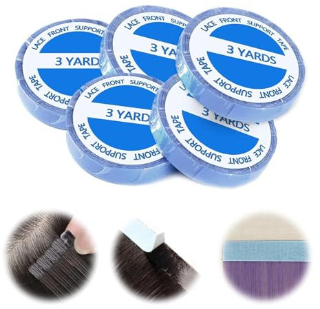 5 Rolle Tape Kleber Extensions,Tape Extensions Kleber Tapes Klebestreifen Extensions,Wasserdicht Und Schweißfest Tapes Klebestreifen Extensions Kleber, 0.8cm*3yards Für Tape In Hair Extensions