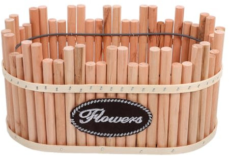 BESPORTBLE Maceta De Jardín Macetero Rustico Cajas Rusticas Jardinera De Alféizar De Ventana Maceta Retra Macetero Bohemio Contenedor De Granja Macetas De Interior Base De Maceta Madera Beige