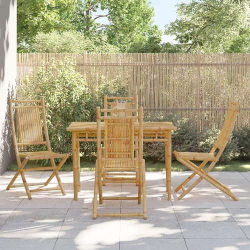 Gartenmöbel-Sets, 5-teilig, Bambus, Essgruppe