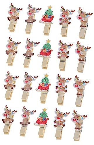 COLLBATH Weihnachts Holz Fotoklammern Wiederverwendbar Für Weihnachtsdeko Draußen Und Heimdekorationen