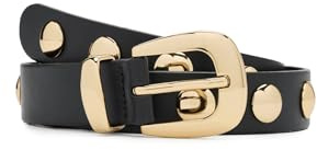 Madewell Women's Western Studded Belt, True Black Multi in Gold, M