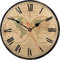 TAHEAT Weltkarte Wanduhr, 30 cm Schöne Vintage Uhren, Holz Batteriebetrieben Geräuschlos Lautlos Wanduhr für Badezimmer Küche Wohnzimmer Schlafzimmer Büro