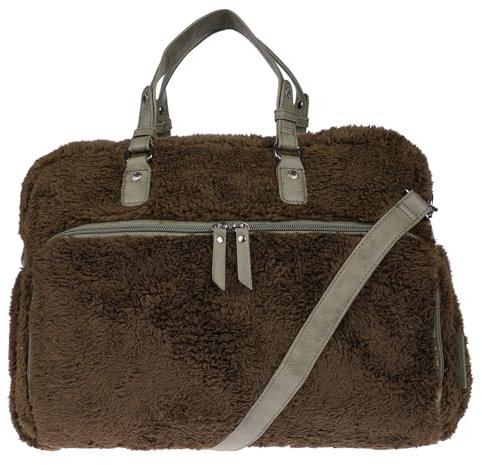 Christian Wippermann XL große Damen Fell Wickeltasche Tasche Schultertasche Umhängetasche Crossover Bag Handtasche Olive