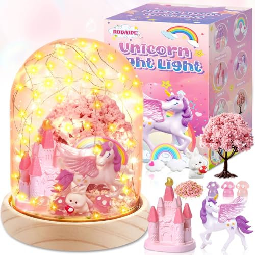 RDDAIPE DIY Kinder Nachtlicht Einhorn Geschenke für Mädchen Kinder 4 5 6 7 8 9 10 11 12 Jahre, Einhorn Lampe Bastelset Mädchen 4 5 6 7 Jahre,Einhorn Spielzeug Geburtstagsgeschenke für Kinder Mädchen