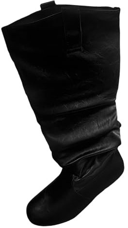 EJIMUQO Regalo Di Natale Stivali Donna Invernali Con Tacco Alto Stivaletti Neri Tacco Quadrato Stivaletti Tronchetto Pianta Larga Tacco Comodo Donna Blu N. 44 Curvy Stivali Polpacci Grossi