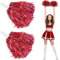 Cheerleader Pompons, 2 Stück Cheerleading Captain Pompons für Den Sport Pom Poms Cheerleading, Pom Poms aus Metallfolie (Rot)