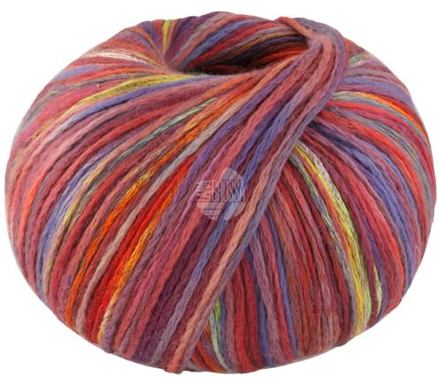 LANA GROSSA Cotonella Multi | Weiches, bedrucktes Kettengarn aus unmercerisierter Pima Baumwolle mit kleinen Glanzlichtern | 75% Baumwolle & 25% Polyacryl | 100g Wolle, Stricken | 270m Garn FB 101