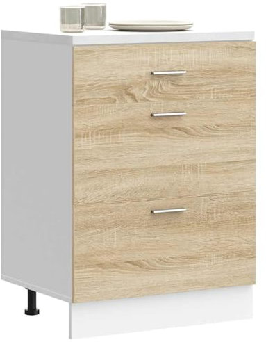 Xichuzi Küchenunterschrank Sonoma-Eiche Holzwerkstoff, Küchenzeile, Küchenmöbel, Küchenunterschränke, Küchenblock - 854252