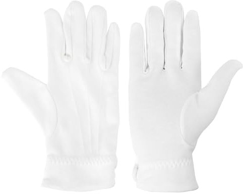 KEAHND 2 Paar Weiß Parade Kostüm Handschuhe,Weiße Handschuhe Schützenfest,Stoffhandschuhe Weiß Baumwolle