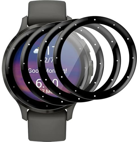 Knrlqim 3 Pièce Verre Trempé pour Garmin Venu 3s Smartwatch Protection Écran,9H HD Protecteur D'écranSans Bulles Anti-Rayures 3D Incurvé Couverture Complète pour Garmin Venu 3s