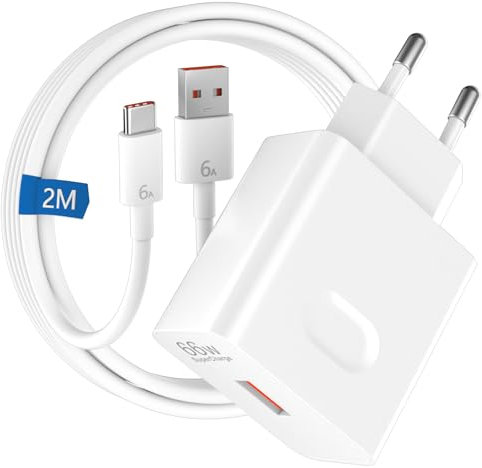 66W SuperCharge Caricabatterie per Honor Magic7 6 Lite X8a X8c X8b X6b X7b, 6A 2M Cavo di ricarica USB C Adattatore di alimentazione per HONOR 90 400 200 70 Lite per HONOR Magic7 6 5 4 Lite Pro