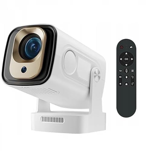 Mini Projector Upgraded HY310 4k Support 1080P Ready 330ANSI Android11 Dual WIFI6 5W Speaker BT5.0 Auto Focus & Keystone Airmouse Voice Remote Control In-Out Home Cinema Projector White