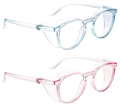 ElevateTech Safety Glasses Anti Fog Goggles For Women Nurses Protective Eyewear Square Frame Stylish Clear Glasses for Women Men Eyewear Blue Light Blocking Anti Dust UV Protection Glass