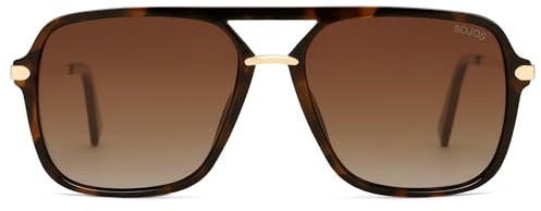 SOJOS Retro Rechteckige Polycarbonat Sonnenbrille SJ2229 | UV400 Schutz Trendy 90er Damen Herren Unisex Rechteckig