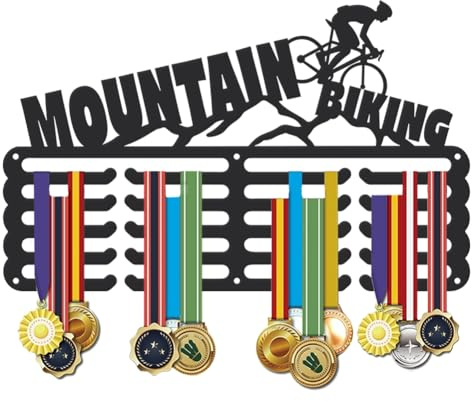 SUPERDANT Medaillenhalter Für Mountainbikes Sport Medaillen Aufbewahrung Auszeichnung Schwarzes Medaillen Aufhänger Fahrradwettbewerben 4 Reihe 20 Aufhänger Upgrade Geschenke Für Sportler
