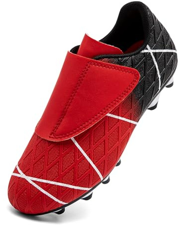 Unitysow Zapatos de Fútbol Niño Calzado Profesional Entrenamiento Deporte Zapatillas de Fútbol Tacos de Fútbol Botas de Futbol Niños,Rojo 1,33 EU