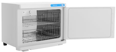 NIGORIY 23L Handtuchwärmer Kosmetik Kompressen Towel Handtuch Wärmer 200W Heißes Handtuch Sterilisator 45x30x35cm Heißhandtuchwärmer 360°-Heizfunktion (Weiß)
