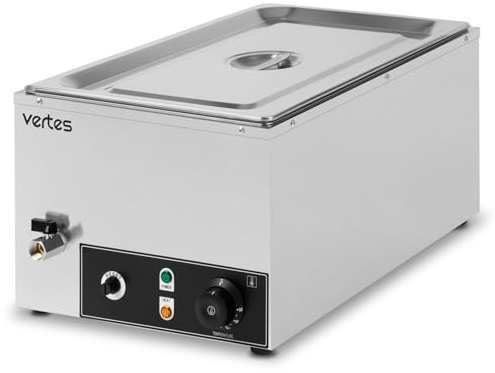VERTES Speisenwärmer Buffetwärmer Wärmebehälter Für Speisen Elektrisch 1000W aus Edelstahl (Inkl 1x 1/1 GN Behälter mit Deckel für 20,5L, Bain Marie Wasserbad, Temperatur Stufenlos 0-85°C)