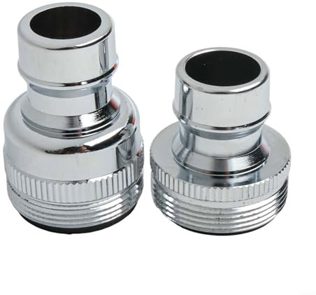 Eawfgtuw Adapter für Wasserbelüftung für Geschirrspüler-Wasserhahn, Messing, Doppelgewindeanschluss mit Filterelement, 2er-Pack, Silber (2,5 x 2,5 x 2,5 cm), (0)