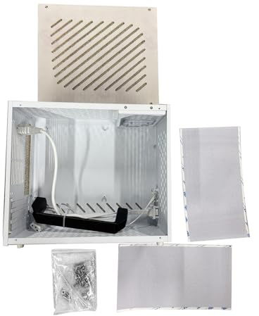 Hamwesh ITX Computer Case, Compact Mini ITX Case with 280mm GPU Support and Five 90mm Fans, Gaming PC with Acrylic Side Panel and 120mm Radiator Compatibility, for PC Gaming Office