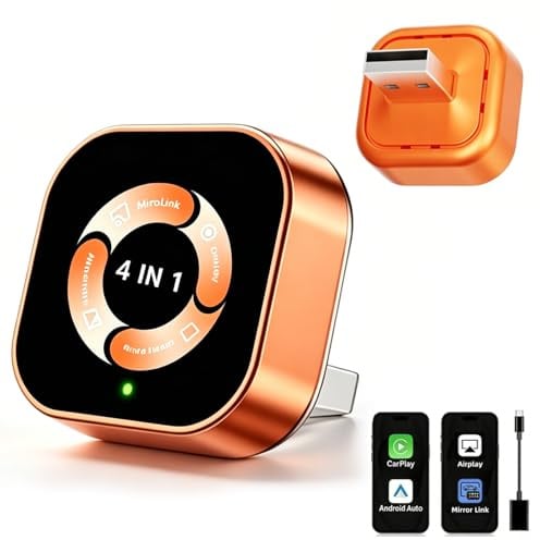 TFN 4-in-1 Wireless CarPlay Adapter, iPhone iOS 10+ & Android Auto Car Play
