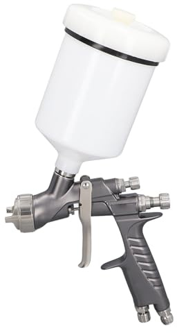 Hamwesh HVLP-Spritzpistole, 175 Psi, 600 Ml Fassungsvermögen, Leiser Betrieb, Farbspritzgerät mit Schwerkraft-Luftspritzpistole für Auto-Autolack-Grundierung, Klare Decklacke, Ausbessern von Möbeln