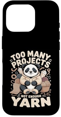 Custodia per iPhone 16 Pro Troppi progetti non abbastanza filato Panda Crafter