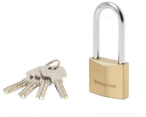 MASTER LOCK 2940EURDLH Vorhängeschloss 40mm Vollmessing Hohe Sicherheit mit Doppelter Verriegelung Hoher Bügel