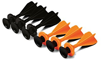 Petron Stealth Spare Sucker Darts for the Stealth Crossbow and Handbow | 4x Fin Aerodynamic Darts Hitting Targets Up To 20+ Metres | Contains 3x Black, 3x Orange Darts