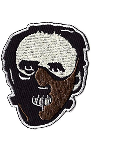 Dr Hannibal Lecter Maskenaufnäher, bestickt, zum Aufbügeln oder Aufnähen, Motiv: Silence of the Lambs, Roter Drache, Horror-Film, Souvenir, Kostüm, Retro