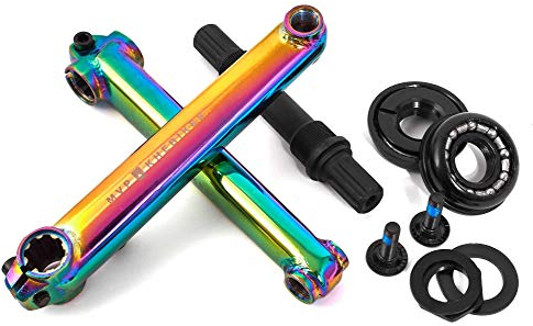 KHE MVP BMX - Set manovella 8T US BB CrMo 19 mm, asse 170 mm, braccio Oil-Slick Jet-Fuel