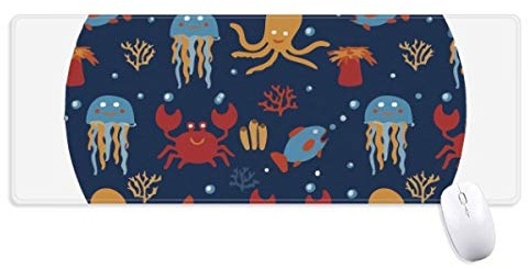 beatChong Krake Bunte Marine Life Muster Griffige Mousepad Große Erweiterte Spiel Büro titched Kanten Computer-Mat Geschenk