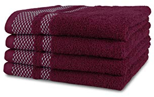 jilda-tex Handtuch Duschtuch Frottierware Set 100% Baumwolle Verschiedene Größen/Farben (2 x Handtuch + 2 x Duschtuch, Beere)