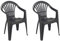 Mojawo 2er Set Stapelstuhl Gartenstuhl Altea Bistrostuhl Gartensessel Balkonstuhl Kunststoff stapelbar Balkonmöbel Gartenmöbel Anthrazit