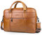 BAGZY Sacoche Cuir pour Ordinateur Portable 15.6 Pouces - Cartable Homme Porte Document en Cuir Véritable Rétro - Mallette de Voyage Travail Sac à Bandoulière
