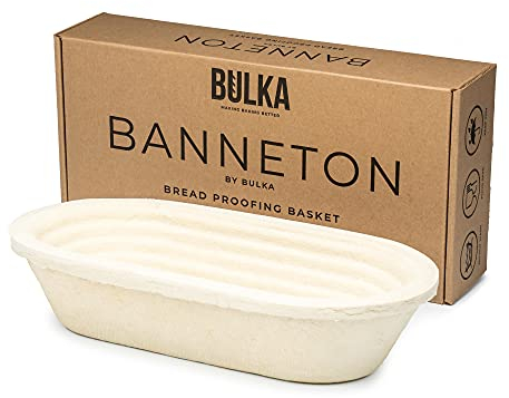 Bulka Banneton Oval Bread Proofing Basket Pressed Wood Pulp 750g Natural Yeast Proofing Basket Non-stick Made in Germany