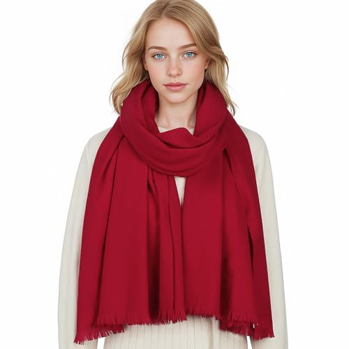 SWAT PANY Schal Rot Damen Winter Schals Tücher für Damen Pashmina Winterschal Stola Damen für Festlich Abendkleid