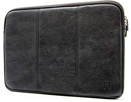 NEGOTIA Vintage Abbey Laptop Hülle 17 Zoll, Handgemachte Tasche für Laptops, Premium Mac Book Pro 17 Zoll Hülle, Zusätzliches Fach für Zubehör, Schwarz