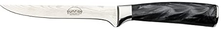 Rockingham Forge Sunrise Collection, 6 Boning Knife, Stainless Steel with Resin Handle, Jet Black