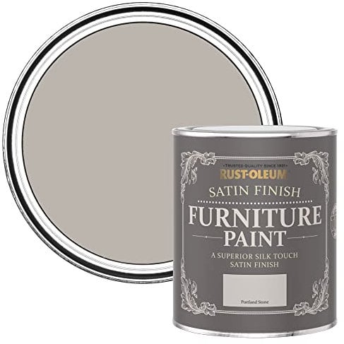 Rust-Oleum Beige Furniture Paint in Satin Finish - Portland Stone 750ml