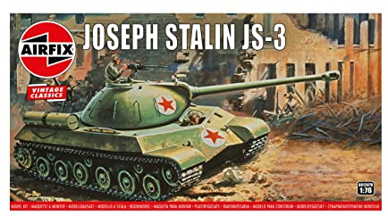 Airfix Vintage Classics Set - A01307V Joseph Stalin JS3 Russian Tank - Plastic Model Tank Kits for Adults & Children 8+, Set Includes 67 Pieces, Sprues & Decals - 1:76 Scale Model Tank Set