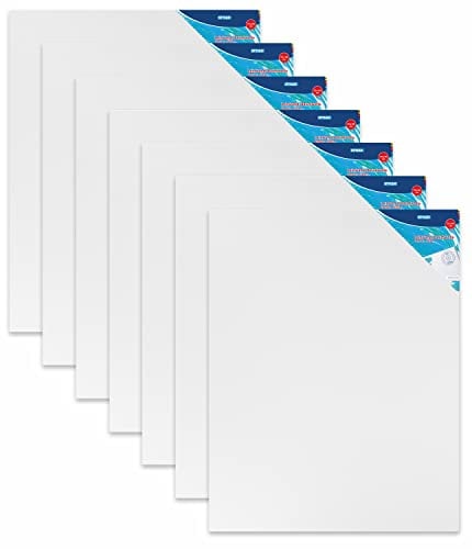 Stylex 28665-P6 - Keilrahmen 70 x 90 cm, mit Leinwand aus 100% Baumwollgewebe bespannt, grundiert, rückseitig geheftet, für Öl-, Acryl- und Temperafarben, Gouache - Malerei, 6 Stück
