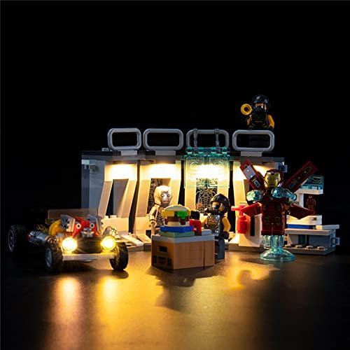 GEAMENT LED Light Kit Compatible with LEGO Iron Man Armory - Lighting Set for 76167 Model (Building Set Not Included)